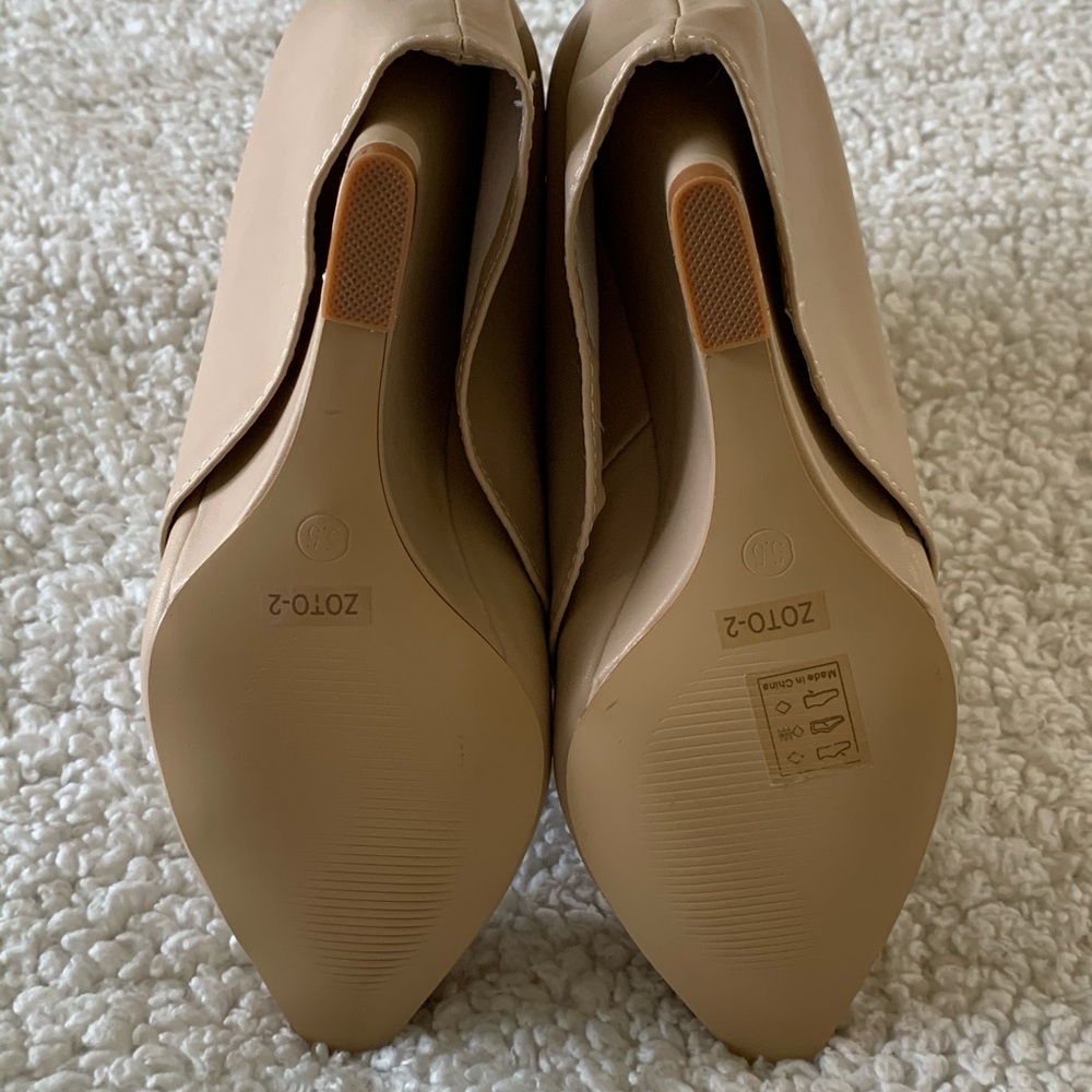 Cape Robbin Zoto Beige Closed-Toe Wedge Boots - Picture 5 of 8